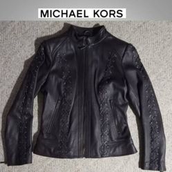 Unique Leather Michael Kors Purple Jacket Size Medium Women's