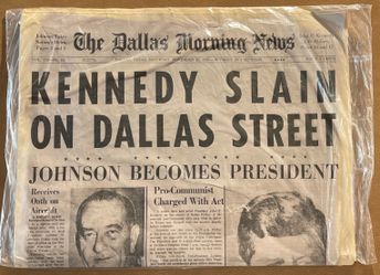 Vintage Kennedy Dallas news paper