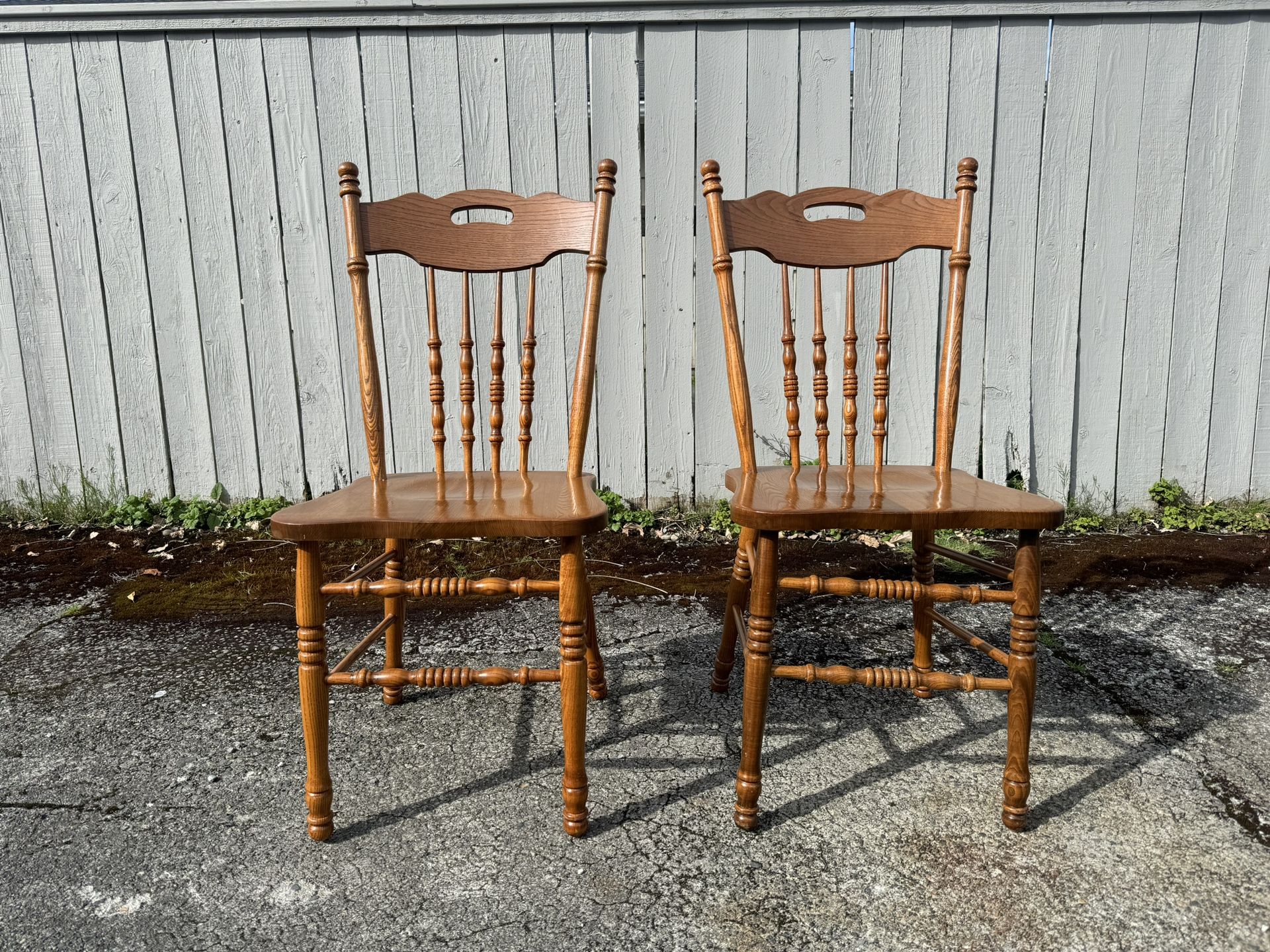 Antique Oak Wood Chairs (Made In Yugoslavia)