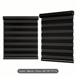 BLACK CORDLESS ZEBRA BLINDS