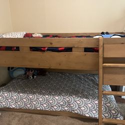 Nora Natural Wood Twin Low Loft Bed