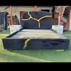 Queen Bed Frame With Glass  Nightstand