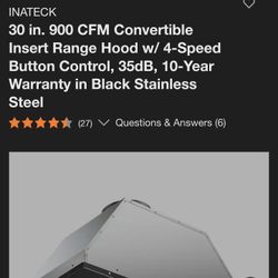 Inateck 30" Hood . Brand New Sealed In Box 