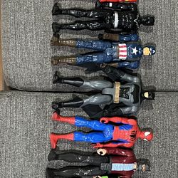 Hasbro Action Figures Including Batman, Spiderman, Black Panther, Iron Ma And Others 