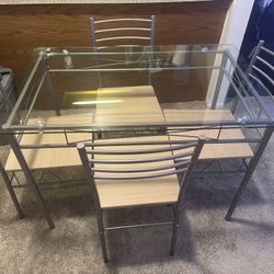 Glass Dining Room Table Set