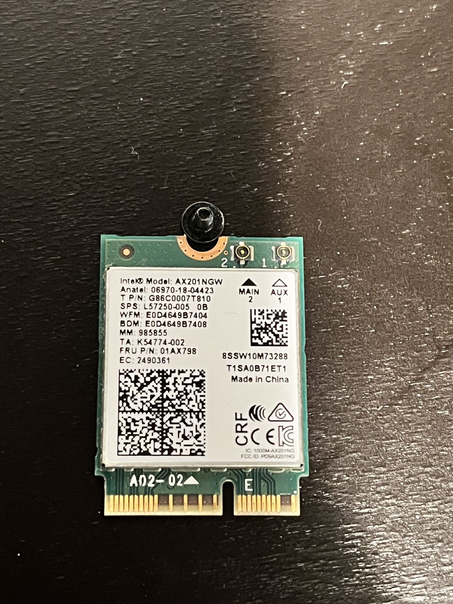📡 Intel AX201NGW – Wi-Fi 6 + Bluetooth 5.2 – M.2 Card for Laptops