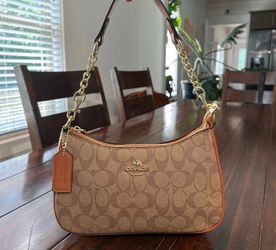 Tan/Beige Coach Teri Shoulder Bag