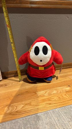 Large Plush Shy Guy from Mario Bros 13 Inches Tall 1 Foot Wide