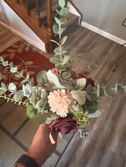 Bridesmaid Bouquet - Wood Flowers - Dusty Rose