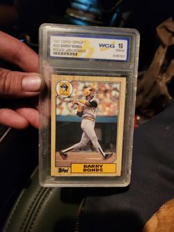 Graded 10 Very Rare 1987 3 Error Barry Bonds Rookie-Wrongback