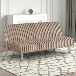 Taupe Corduroy Faux Plush Couch Sofa Futon Sofa Bed