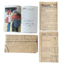 Butterick Sewing Pattern 3779 Cap Bag Vintage 1970s