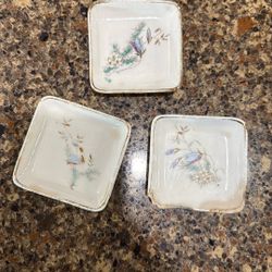 🫖 Antique Maddock & Co. Burslem England Butter Pats – 1890s English Stone China Set of 3