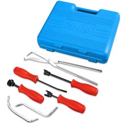 DNA Motoring TOOLS-00244 8-Pcs Brake Service Kit, Brake Spring Installer Remover Plier Tools Set with Carrying Case,Blue