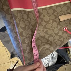Hot Pink Coach Handbag Signature Stripe 