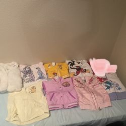 Lot Of 8 Disney Kids Jackets Pull Overs Hoodies Sweatshirts Winter Christmas
