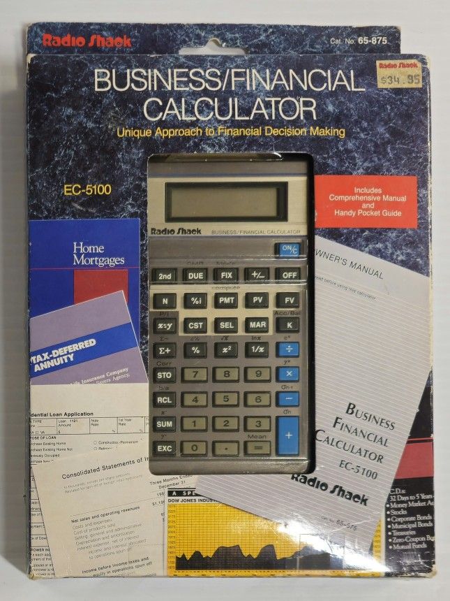Vintage RadioShack Calculator EC-5100 w/Box Not Tested Or Used In Some Time