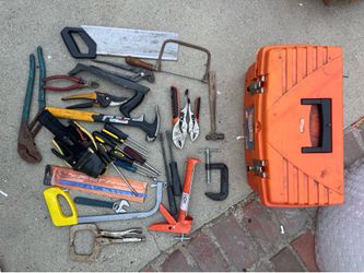Plastic box with different tools