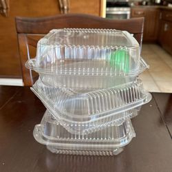 Clear Containers With Hinged Lids 8.20x8.34x2.90”