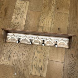 Wall Shelf With Hooks 