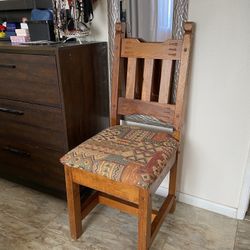 Vintage Chair Beautiful Fabric And Wood
