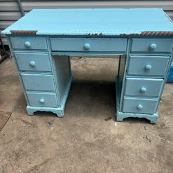 Nice, Solid Wood Desk/ Vanity Needs Paint