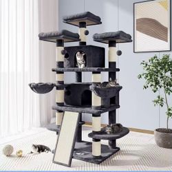 68-inch Cat Tree/House and Towers for Large Cats/Scratching Post/Large Multi-Level Climbing Tree with Condominium/Smoky Gray $ 100