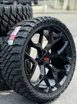 24” Chevy Silverado GMC Sierra Replica Wheels & Tires Off-Road Tahoe Yukon Escalade Suburban Rines Y