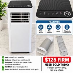 Portable AC + Exhaust Hose & Window Kit