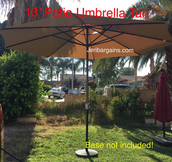 New 13 Patio Umbrella Massive Shade Canopy Green Tan Red Pool Deck New 13 Patio Umbrella Massive Shade Canopy Green Tan Red Pool Deck For In Riverside Ca Offerup