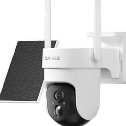2K Wireless Outdoor Security Cameras, Solar Powered Home Camera with 360° View, PIR Motion Detection, Color Night Vision, 2.4G WiFi