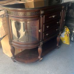 Buffet Console Brown Color W/ Shiny Top