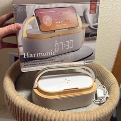 Harmonic 6 in 1 Portable Stereo Speaker with Wireless Charging & Ambient Light