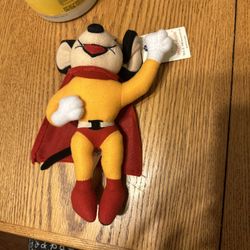 Vintage Terrytoons Viacom 1997 MIGHTY MOUSE Plush Stuffed w/ Red Cape - Awesome Shape 
