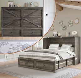Queen Murphy Bed for sale **fully assembled with foldable mattress**