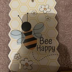 Bee Happy Metal Bee Wall Decor