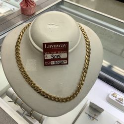 10kt Gold Cuban Monaco