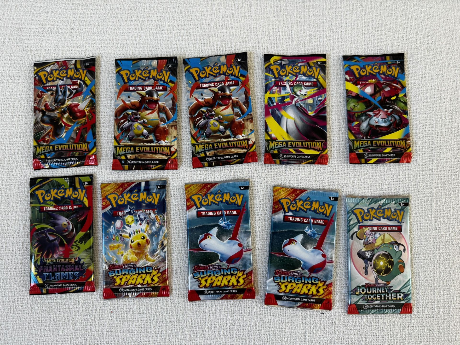 10 Brand New Assorted Sealed Pokemon Booster Packs
