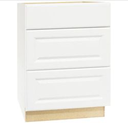 Hampton 24 in. W Assembled 3 Drawer Base Kitchen Cabinet