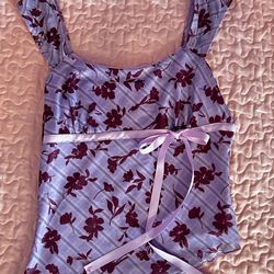 Poéselle Versatile Plaid & Floral Print Top