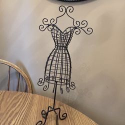 Dress form black metal Jewelry holder / home decor