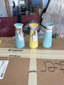 Set of 3 Colorful Vases