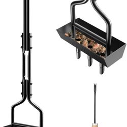 Lawn Aerator Coring Tool, Manual Aerator Lawn Tool with Soil Storage Basket, 3 Core Tines Yard Aeration Tools with Cleaning Tool