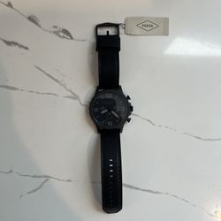 Fossil Men's Nate Chronograph Watch Black Leather