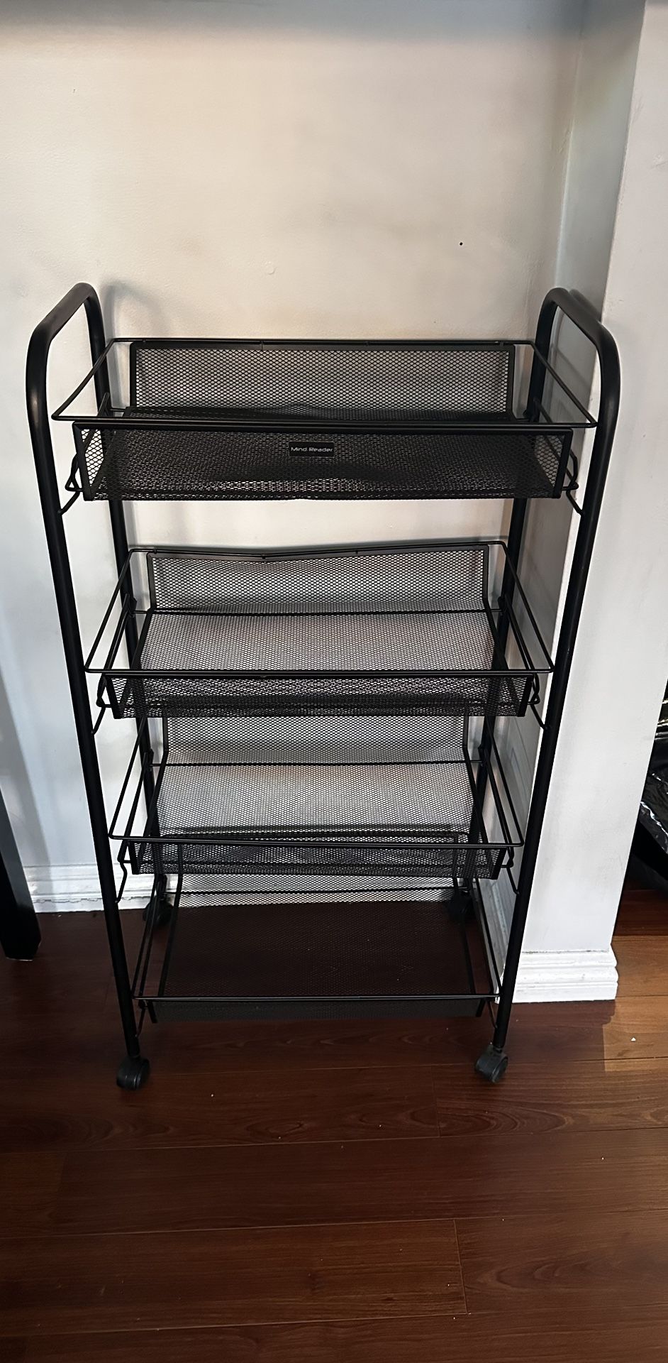 Mind Reader Black Rolling Cart