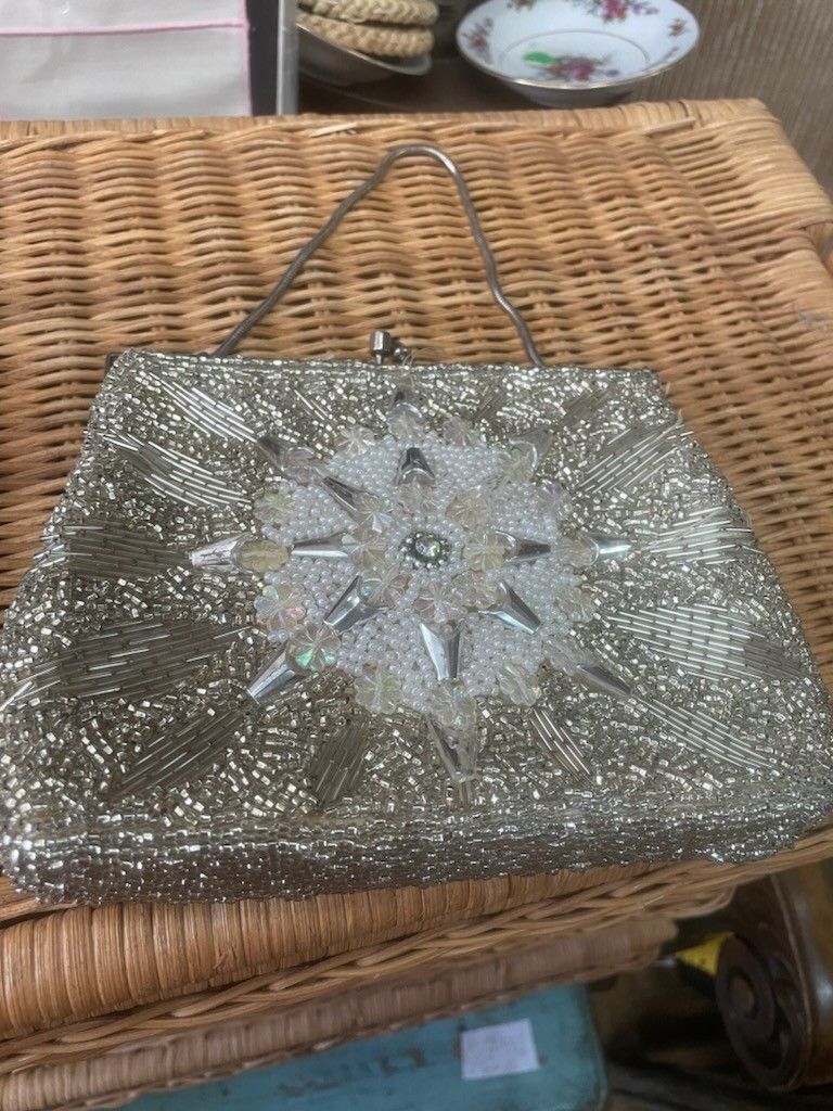 Antique Mid Century Modern Beaded Purse Handbag