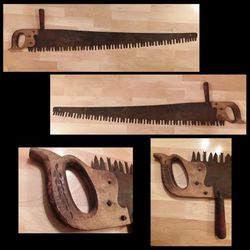 54" Antique Large Crosscut Saw (Two-Handed One Person Saw)