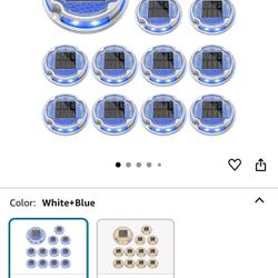 VOLISUN Solar Driveway Deck Lights Dock Marine Lights,12 Pack Solar Ground Light 2 Colors
