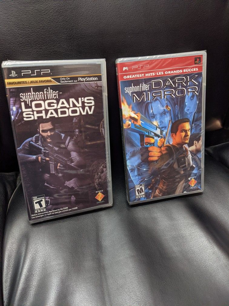 Lot 2 NEW PSP Syphon Filter Logan's Shadow & Dark Mirror Video Game  Playstation