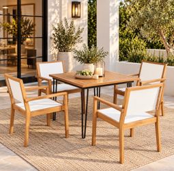 Set of 4 Modern Outdoor Patio Chairs (No Table)